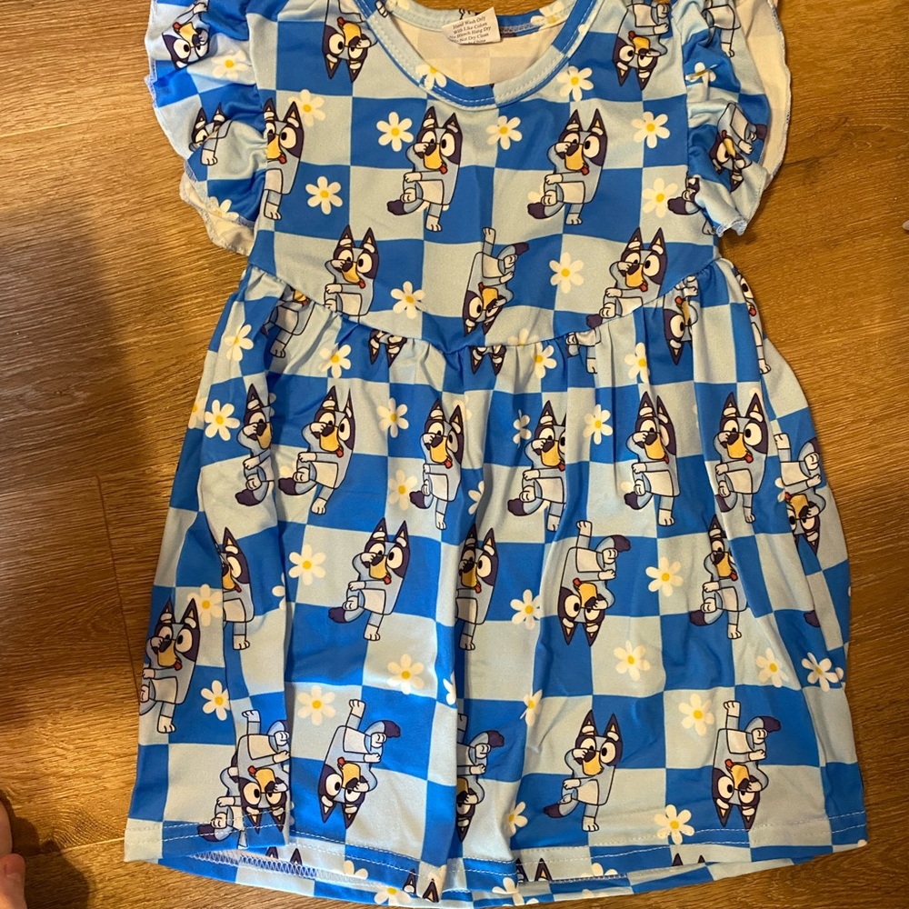 Blue Cartoon-Print Girls' Dress